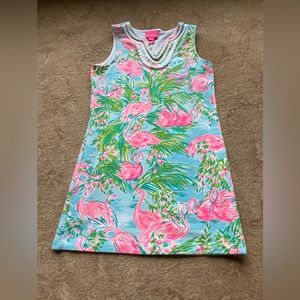 Lilly Pulitzer dress with pink flamingos size large